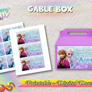 Gable Box - Frozen Party - Téléchargement UNIQUEMENT NUMÉRIQUE pour Gable Box - Étiquettes congelées