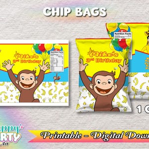 Chip Bag - Ciekawski George - Tylko CYFROWE POBIERANIE dla Chip Bag - Ciekawski George - Urodziny Ciekawski George