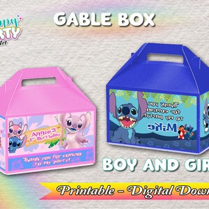 Gable Box - Ragazzo e ragazza - Stitch e Angel Party - Solo DOWNLOAD DIGITALE per Gable Box - Etichette Stitch e Angel