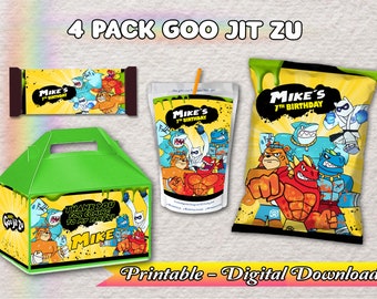 Pack 4 Goo Jit zu - Chip Bag - Jus - Gable Box - Candy Bar - Goo Jit zu Lables - TÉLÉCHARGEMENT NUMÉRIQUE - Pack Goo Jit zu