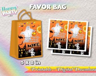 Favor Bag - Halloween Party - DIGITAL printable download - Boy and Girl - Favor Bag - Halloween Party