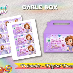 Gable Box - Princess Sofía Party - TÉLÉCHARGEMENT NUMÉRIQUE uniquement pour Gable Box - Princess Sofía Labels