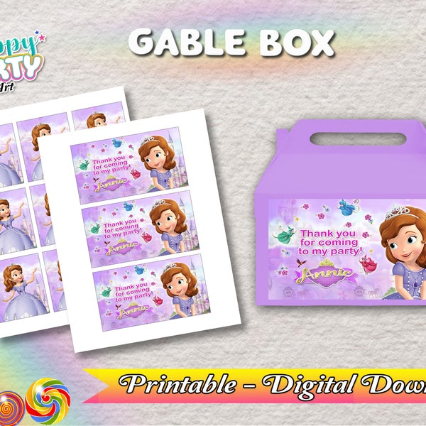 Gable Box - Princess Sofía Party - Only DIGITAL DOWNLOAD for Gable Box - Princess Sofía Labels