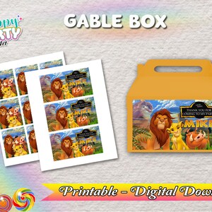 Gable Box - The Lion King Party - TÉLÉCHARGEMENT NUMÉRIQUE uniquement pour Gable Box - The Lion King Labels