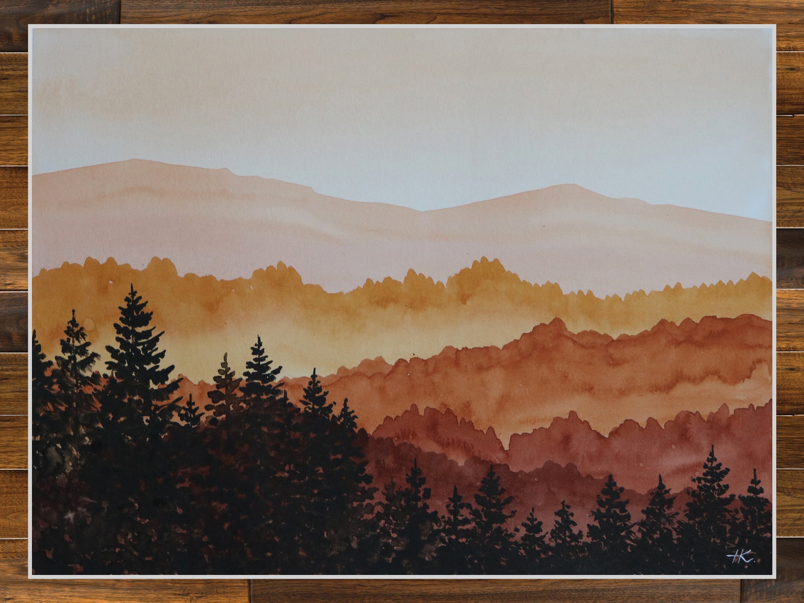 Original Watercolor Artwork Landscape Watercolor Painting Etsy