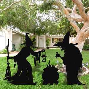 Scary Witches for Halloween Outdoor Decor , Home Decoration , Witch Metal Sign , Halloween Witch Porch Art  , Yard Art decor For Halloweeen