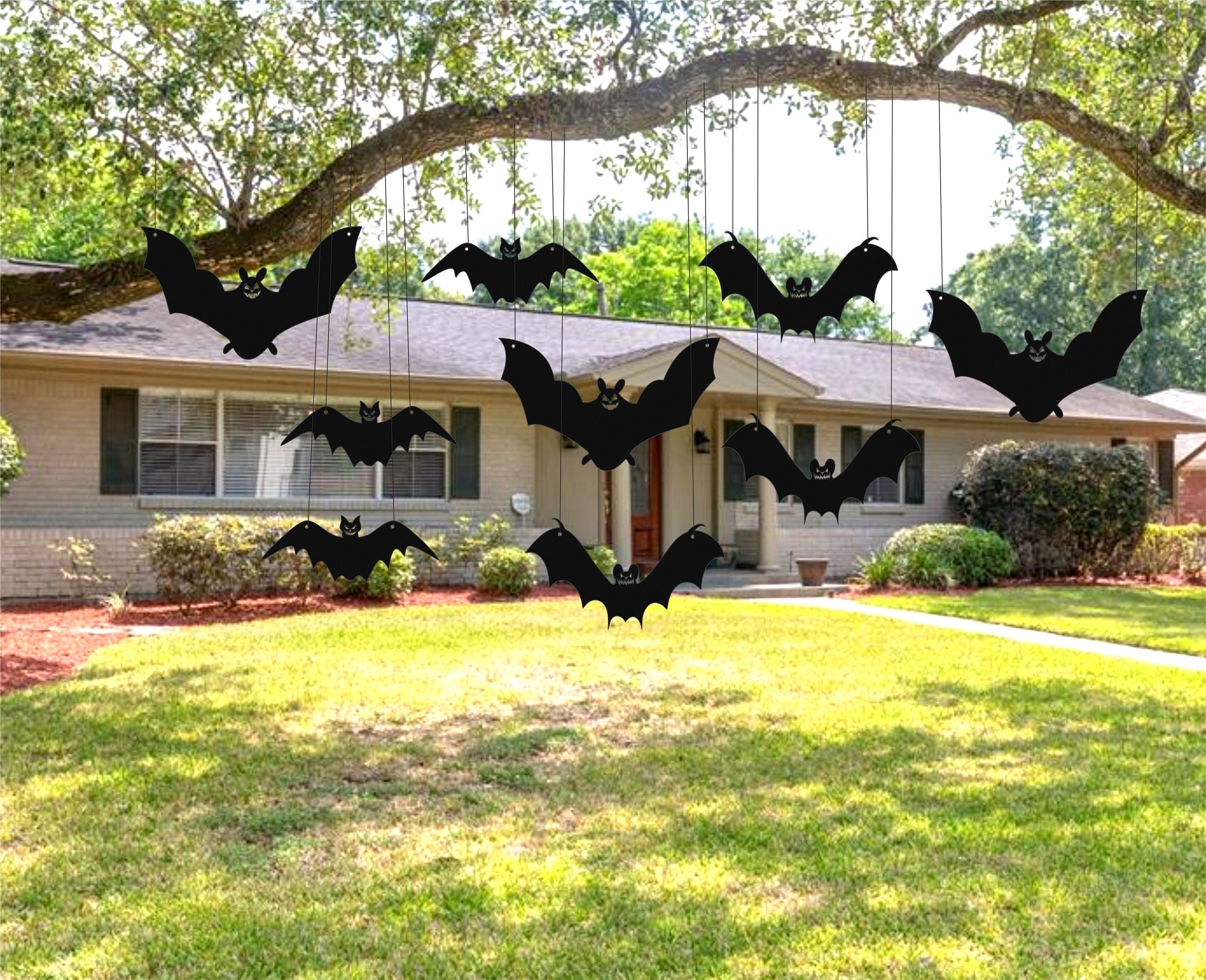 Bat Metal Wall Art, Halloween Scary and Cute Bats , Halloween Bat Door Hanger , Metal Outdoor