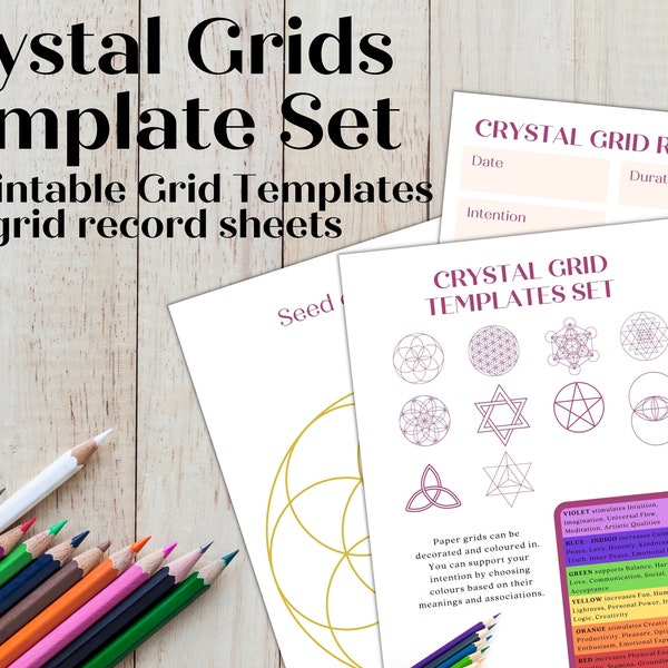 Crystal Grids Templates Set, Crystal Grid Templates, Crystal Grid printables