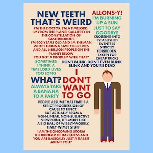 Doctor Who - Tenth Doctor Quotes Poster A3 - Digital Download - 10th, David Tennant