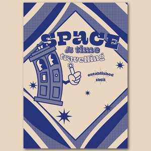 Doctor Who - Space & Time Travelling Retro Poster - A3 Digital Download