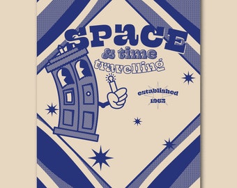 Doctor Who - Space & Time Travelling Retro Poster - A3 Digital Download