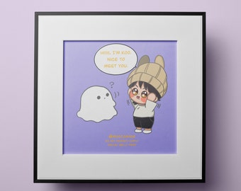 BTS Jungkook with ghost friend artprint | BTS fanart | Jungkook | BTS