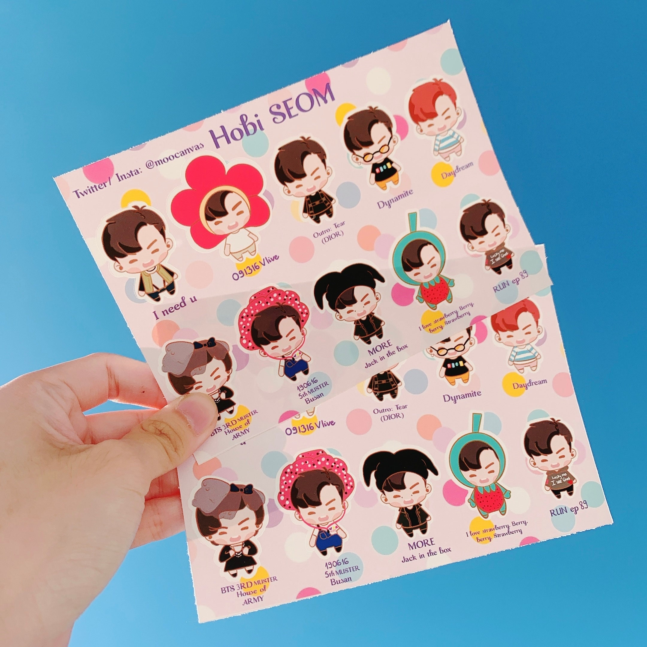 BTS Hoseok Jhope in the Seom Iconic Outfits Stickers Sheet 