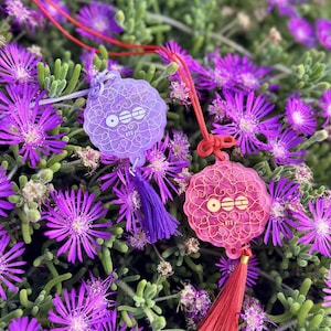 BTS ARIRANG keychain accessory red and purple (pearl effect) traditional inspired | BTS | kpop