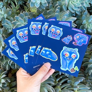 Blue Derpy Tiger Kpop Hunter stickers sheet