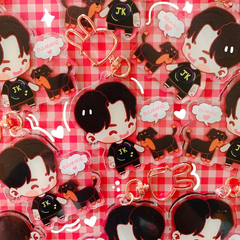 Bts Jungkook and Bam Keychain BTS Keychains BTS JK Etsy