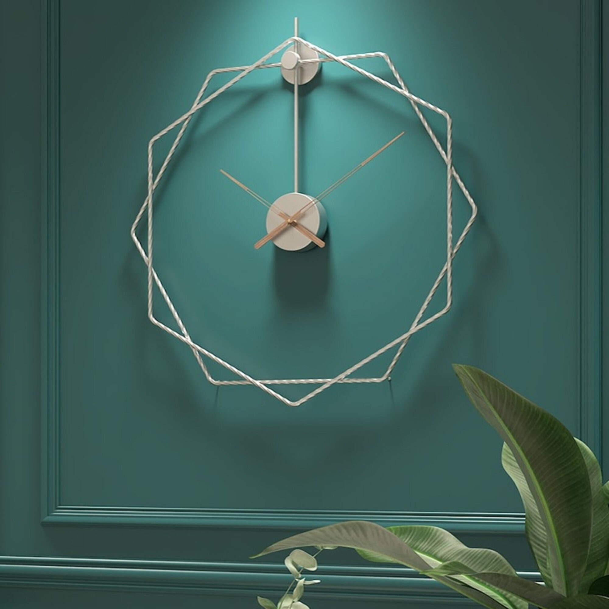 Unique Large Geometric Wall Clock 50cm/20in Designer Metal Etsy UK