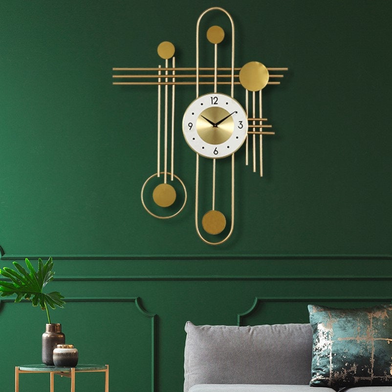 80cm Extra Large Gold Wall Clock Wall Decor luxury Glam Etsy