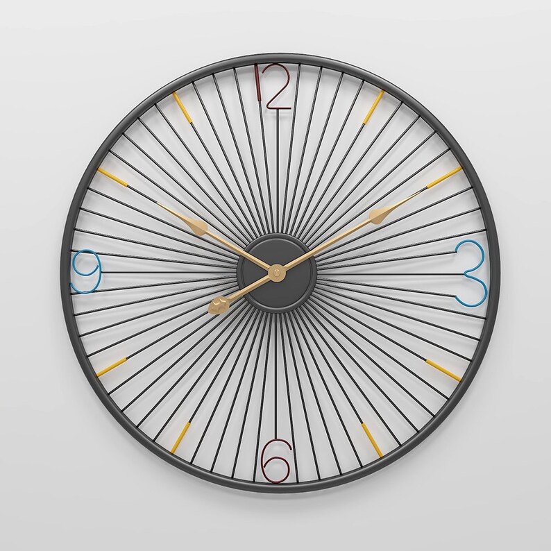 Contemporary Wheel Wall Clock Wire Wall Clock 50cm/20in Etsy UK