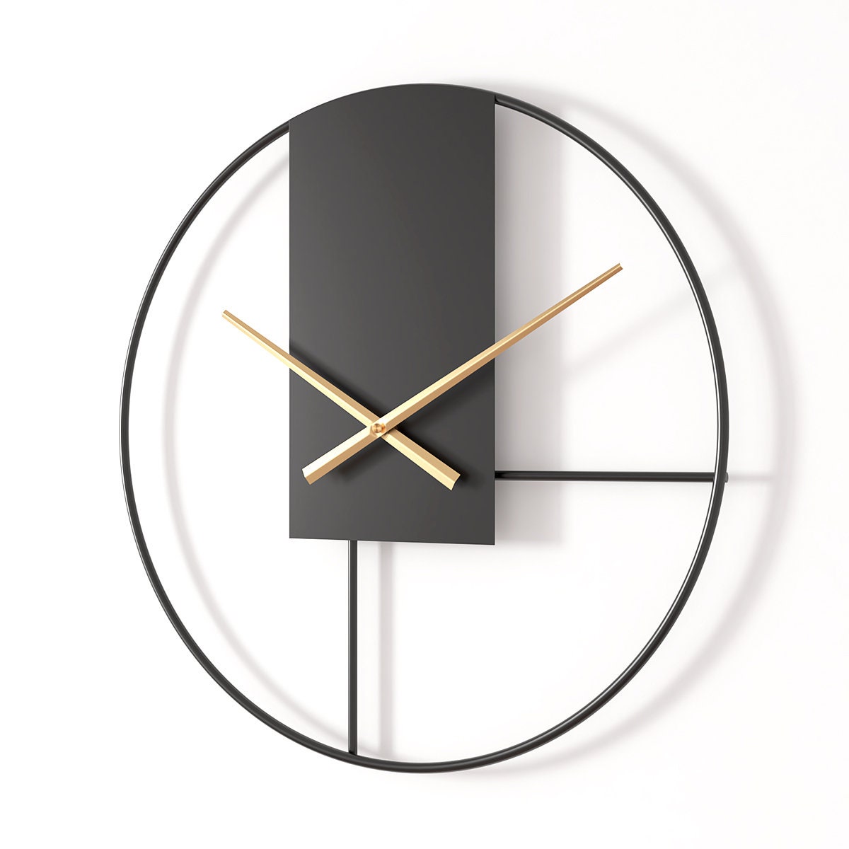 Black Minimalist Modern Wall Clock 50cm/20in Black Clock Etsy UK