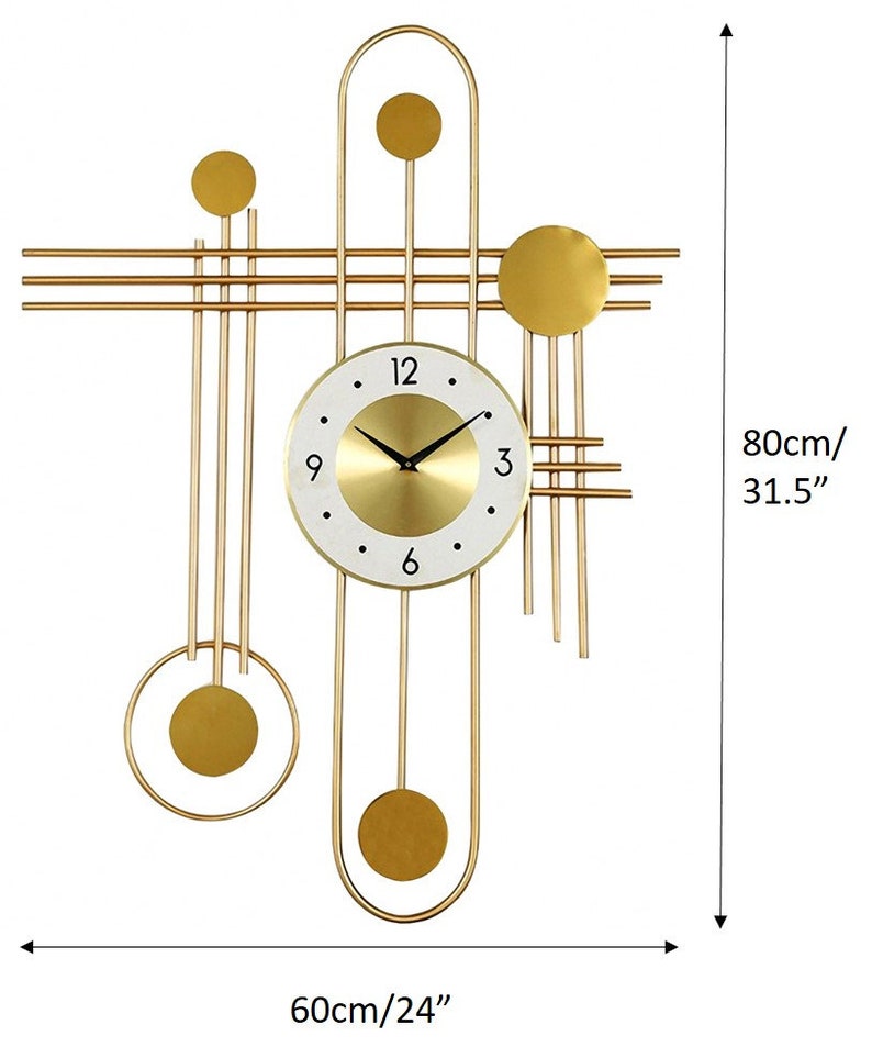 80cm Extra Large Gold Wall Clock Wall Decor luxury Glam Etsy