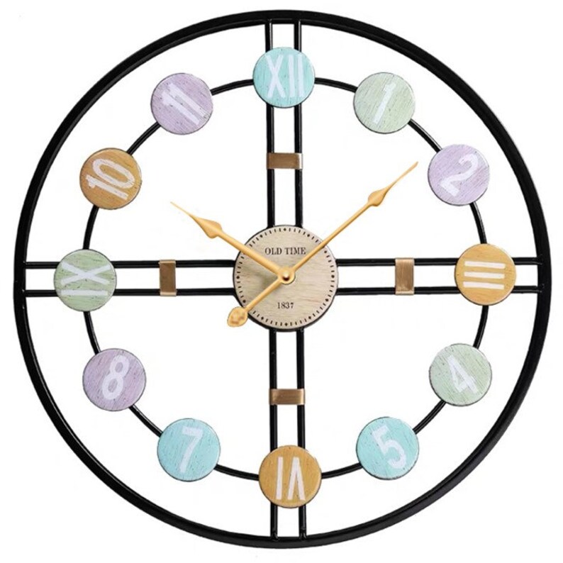 Large Retro Wall Clock Metal Gold Clock 50cm/20in High Etsy UK