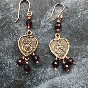 Sacred Heart Scapular Earrings