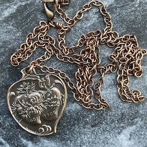 Sacred and Immaculate Hearts Solid Bronze Necklace