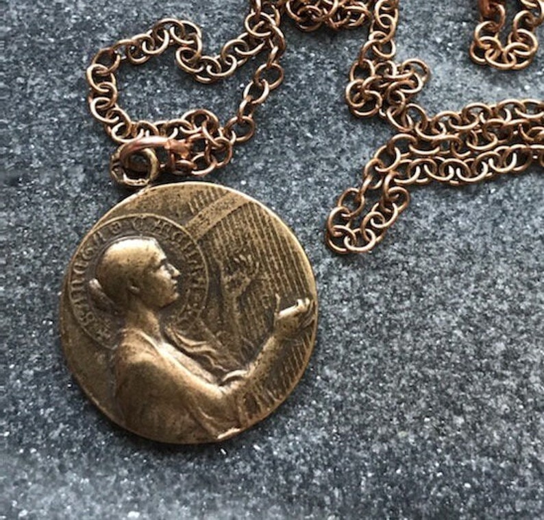 Saint Cecilia Solid Bronze Necklace - Etsy