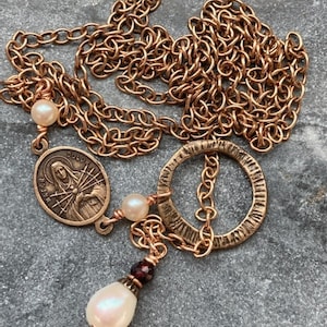 Seven Sorrows Adjustable Solid Bronze Necklace