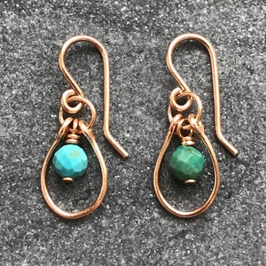 Earrings - Solid Bronze and Turquoise