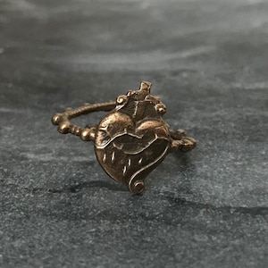 Anillo Rosario Sagrado Corazón Bronce