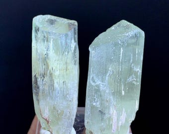Kunzite Pair, Terminated Triphane Kunzite Crystals From Nuristan Afghanistan - 45 Gram