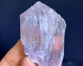 Complex Double Terminated Fluorescent Pink Kunzite Crystal - 65 Gram
