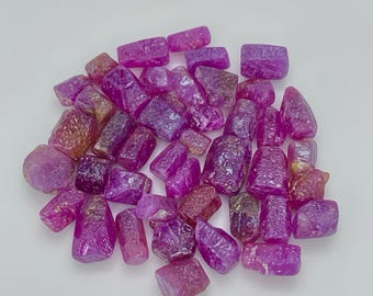 Natural Raw Ruby Crystal Lot | Pink-Red Rough Gemstones, Madagascar - 37 Gram