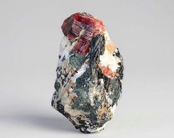 Natural Terminated Red Color Zircon Crystals On Matrix From Skardu Pakistan - 43 Gram