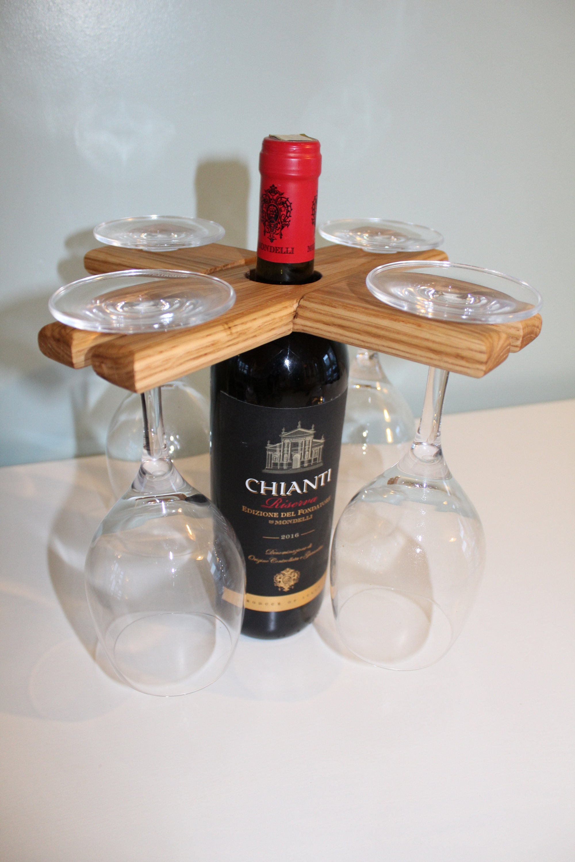 Oak Convertible Wine Glass Display for 2 or 4 glasses Etsy