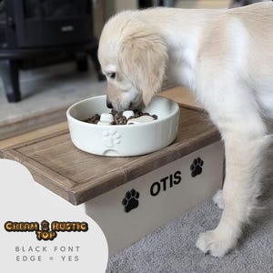 Handmade Solid Pine Pet Feeder: Dinner Stand / Pet Table ( Up to 2 x 20cm Bowls )