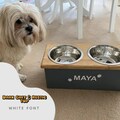Dog/Cat Food/Water Bowl - 2 Bowl Stand/Feeder Station/Custom STAINLESS STEEL *17cm Bowls*