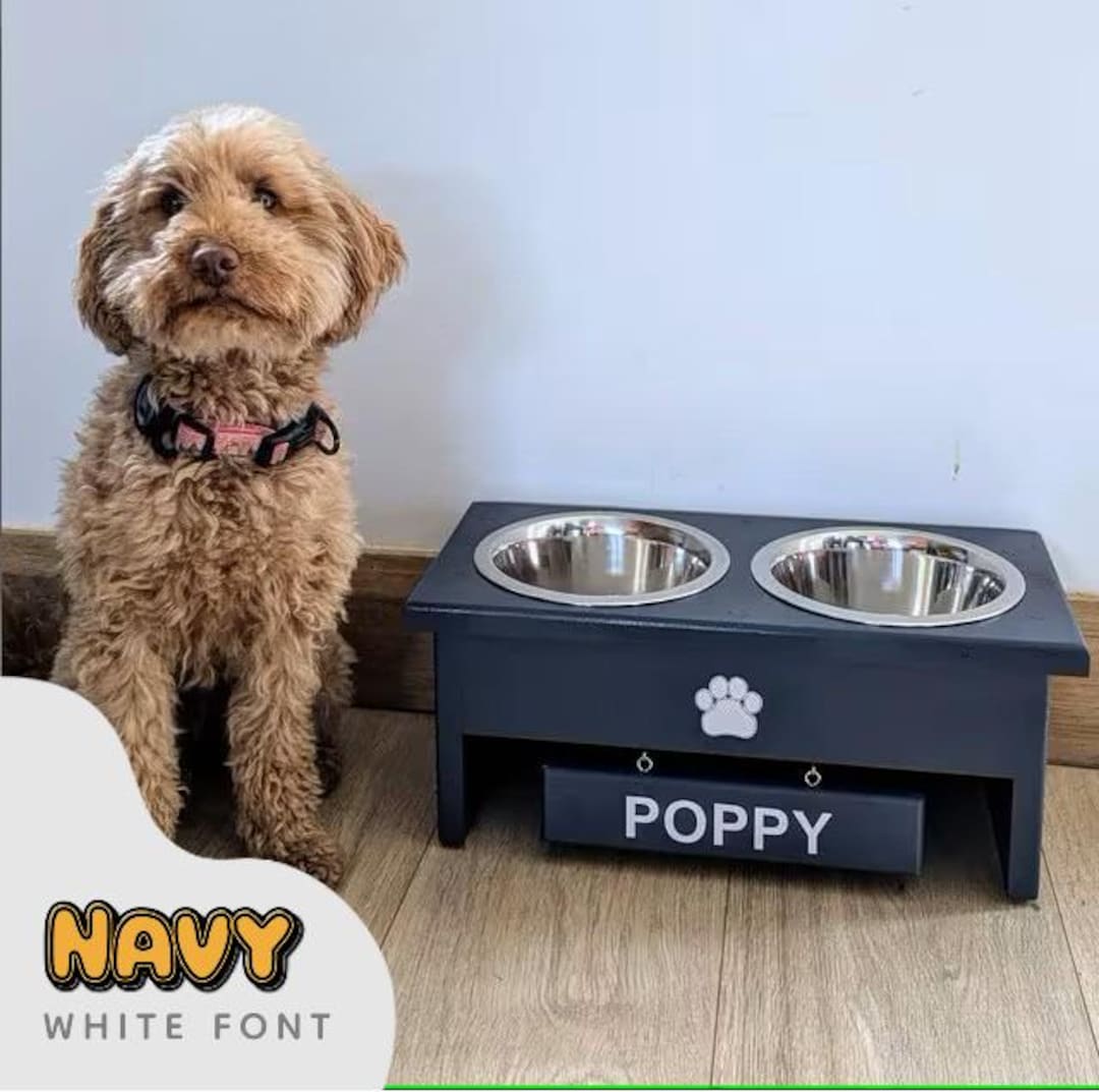 Handmade Pine Double Dog Bowl Stand: Custom Elevated Feeder