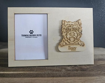 Personalized Pet Photo Frame: Handmade Wooden Dog or Cat Breed Gift