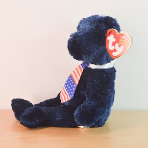 TY Beanie Baby / Pops America Blue Bear  / Vintage / Great Condition / Regular Size
