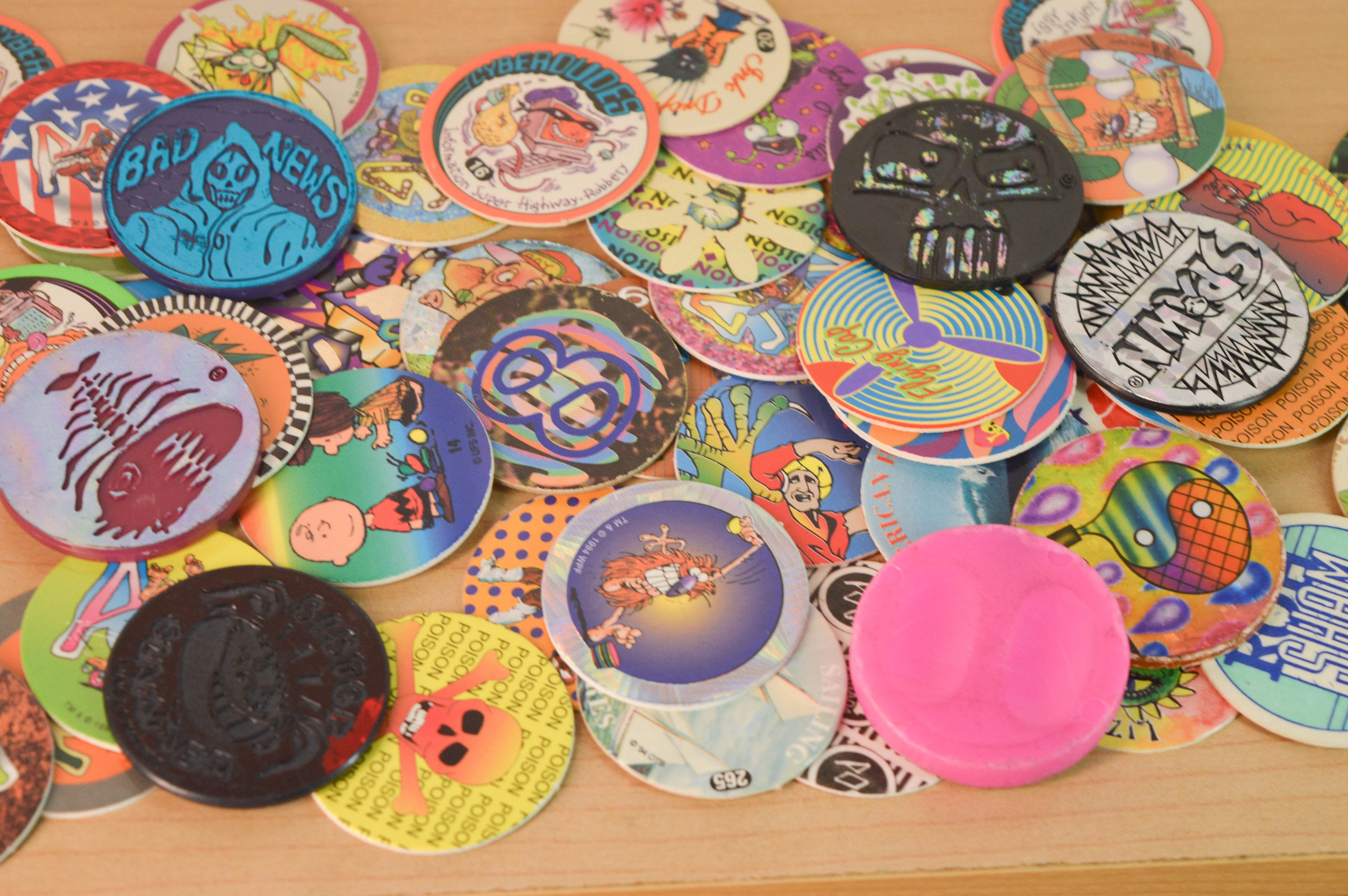 Vintage Pogs - 10 Pogs + 1 Slammer / Milk Caps Random