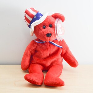 TY Beanie Baby / Sam Red USA Bear / Vintage / Great condition / Regular Size