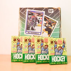 Topps pour cartes de hockey de la LNH - 4 paquets de cire scellés - 1990