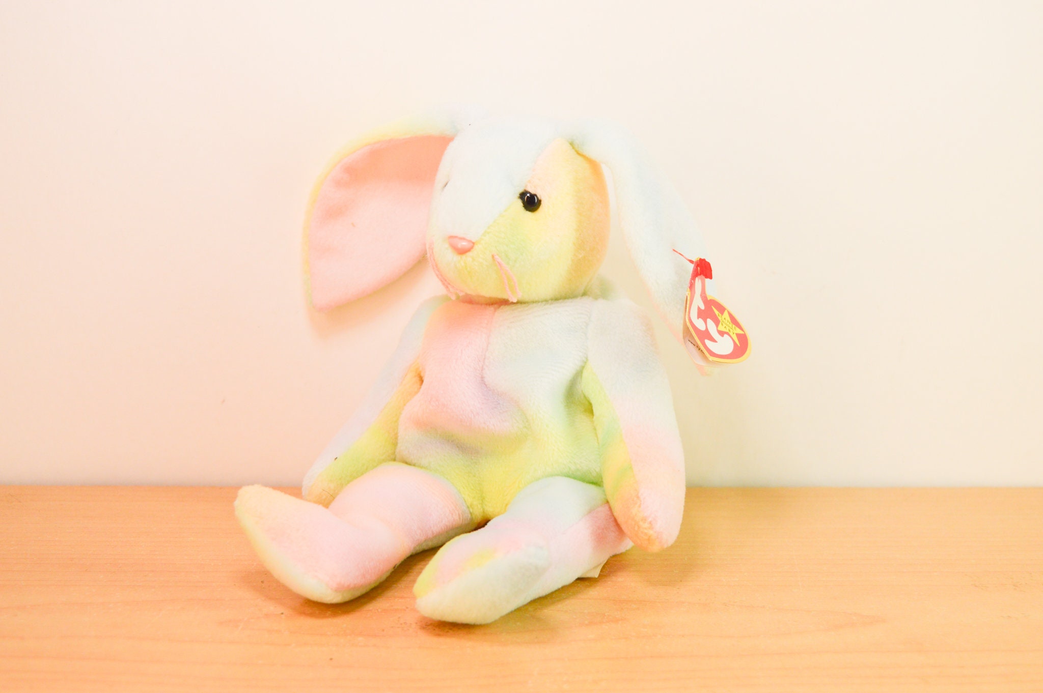 Rainbow bunny beanie baby hotsell