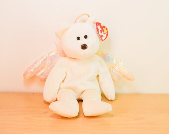 HALO TY Original Beanie Baby White Guardian Angel Bear With