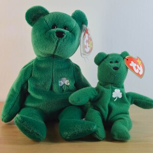 TY Beanie Baby / Erin The Bear / St. patty&#39;s / St. Patricks Day  / vintage / Great condition / Regular size / Teenie Size