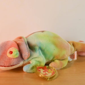 TY Beanie Baby / Rainbow&#39; The Chameleon  / Vintage / Great condition / Regular size / Teenie size