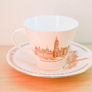 Aynsley Cup and Saucer Commemorate The Visit of King George VI & Queen Elizabeth to Canada,  USA 1939